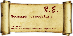 Neumayer Ernesztina névjegykártya